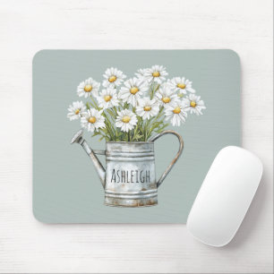 Tapis De Souris Fleurs de marguerite verte