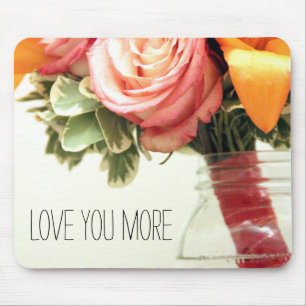 Tapis De Souris fleurs de mariage rose orange personnaliser