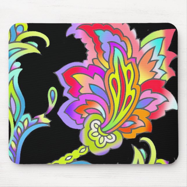 Tapis De Souris Fleurs de néon (Devant)