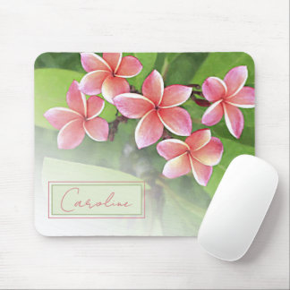 Tapis De Souris Fleurs de Plumeria tropicales personnalisées, art
