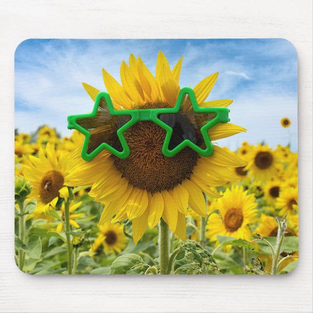 Tapis De Souris Fleurs De Soleil Avec Étoile (Devant)