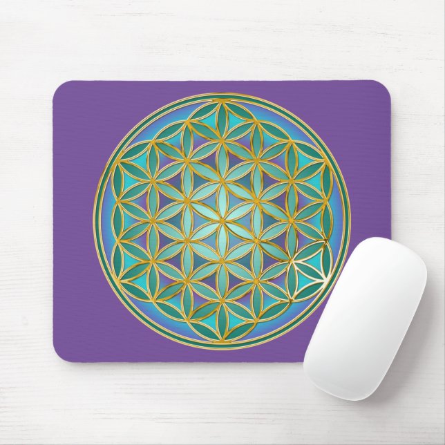 Tapis De Souris FLEURS DE VIE - Géométrie Sacrée Design 1 (Avec souris)