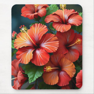Tapis De Souris Fleurs d'Hibiscus rouge vif-76894