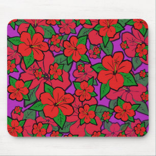 Tapis De Souris Fleurs d'Hibiscus violet