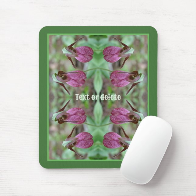 Tapis De Souris Fleurs d'orchidées rose Lady Slipper Personnalisée (Avec souris)