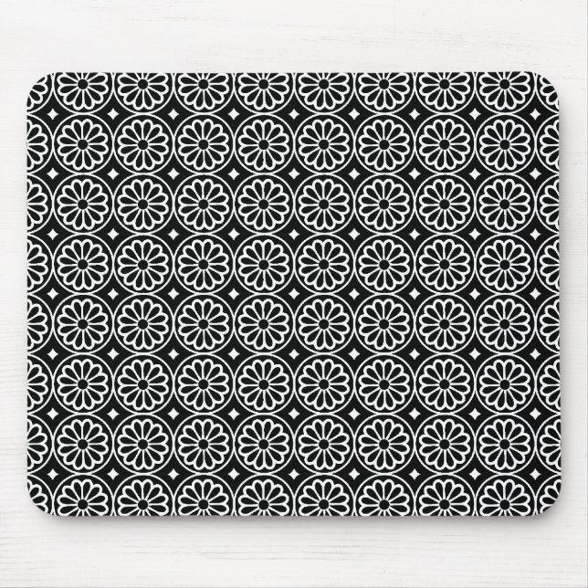 Tapis De Souris Fleurs égyptiennes anciennes - Noir (Devant)