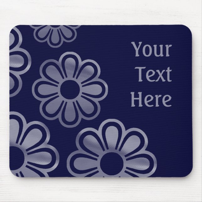 Tapis De Souris Fleurs en cascade - Marine profonde (Devant)