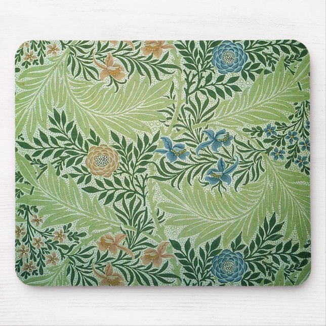 Tapis De Souris Fleurs et Feuilles verts Mousepad (Devant)