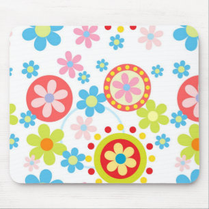 Tapis De Souris Fleurs et points heureux