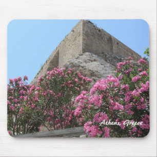 Tapis De Souris Fleurs et ruines à Athènes, Grèce