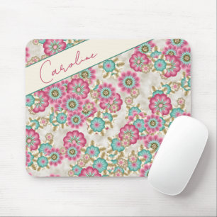 Tapis De Souris Fleurs japonaises abstraites personnalisées Art