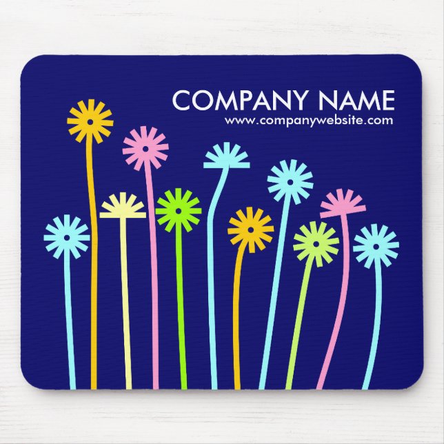 Tapis De Souris Fleurs joyeuses (bleu marine) (Devant)
