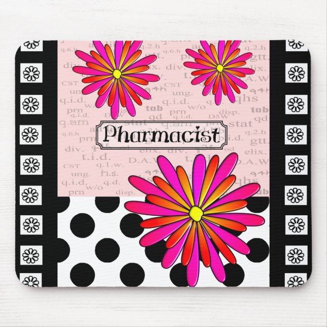 Tapis De Souris Fleurs lunatiques de pharmacien (Devant)