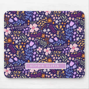 Tapis De Souris Fleurs Modernes Fleurs Sauvages Féminin Élégant St