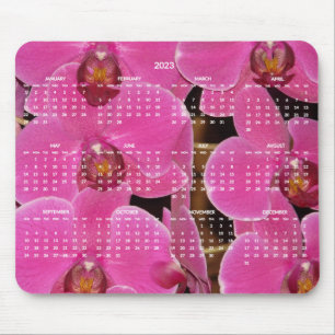 Tapis De Souris Fleurs roses Calendrier annuel 2023