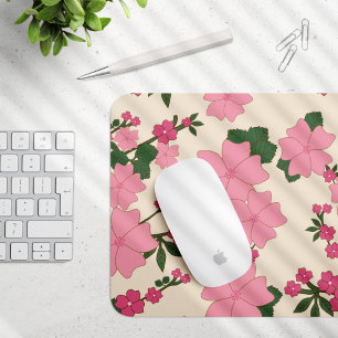 Tapis De Souris Fleurs Roses, Motif Floral, Motif De Fleurs