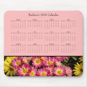 Tapis De Souris Fleurs roses : personnalisez votre calendrier 2026