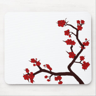 Tapis De Souris Fleurs rouges lumineuses