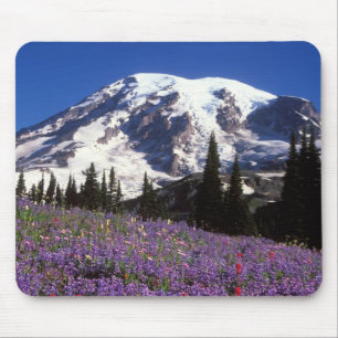 Tapis De Souris fleurs sauvages estivales au pied du mont Rainier,