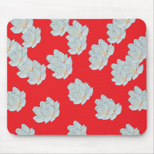 Tapis De Souris Fleurs sur rouge
