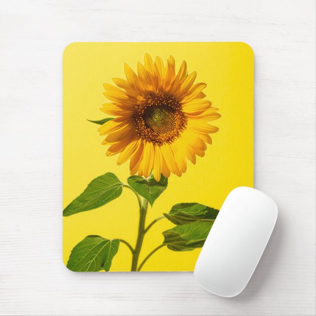 Tapis De Souris Fleurs | Tournesol jaune (Avec souris)