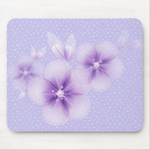 Tapis de souris Fleurs violettes sur points