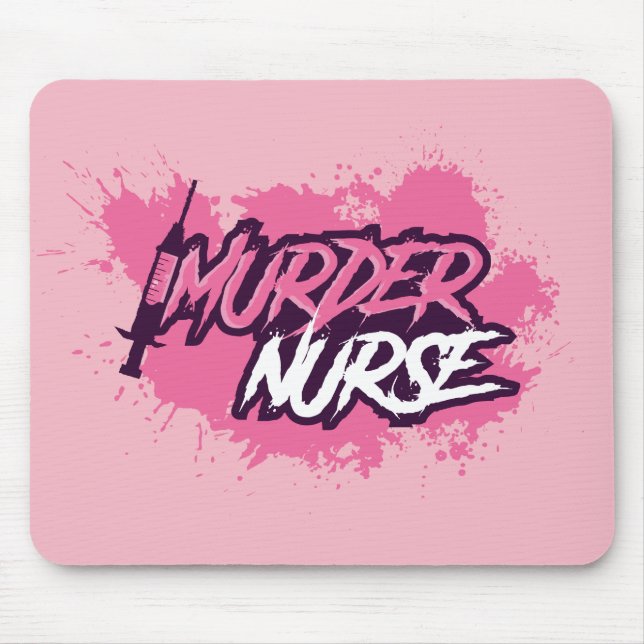 Tapis De Souris Floc Mousepad - rose d'infirmière de meurtre (Devant)