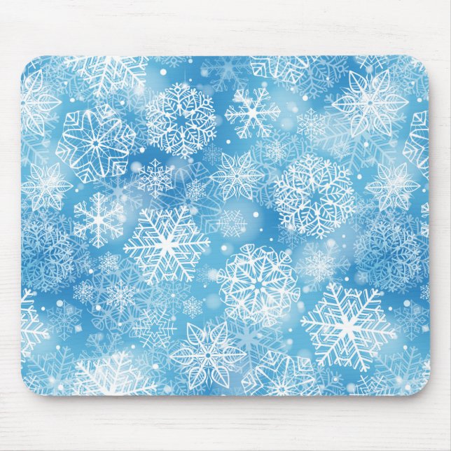 Tapis De Souris Flocon de neige bleu (Devant)
