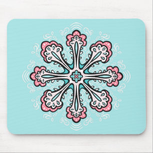 Tapis De Souris Flocon de neige décoratif abstrait d'hiver amusant