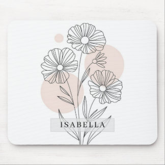 Tapis de souris floral à fleurs sauvages Minimal L