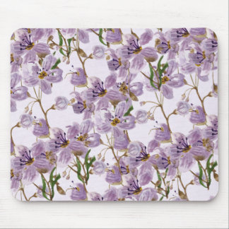 Tapis de souris floral aquarelle violet élégant