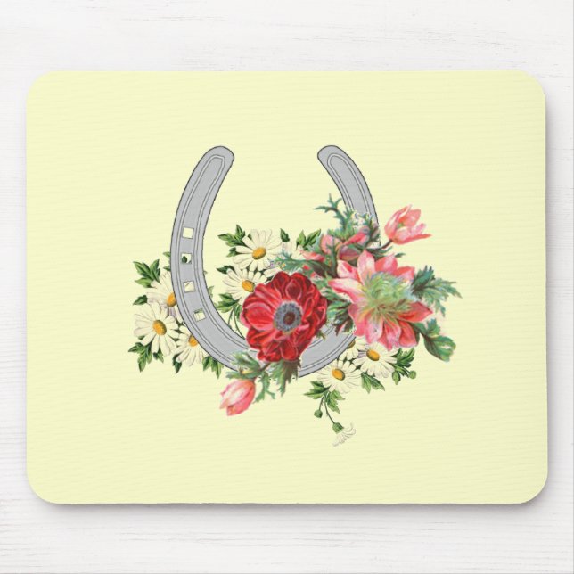 Tapis de souris floral de fer à cheval de jet (Devant)
