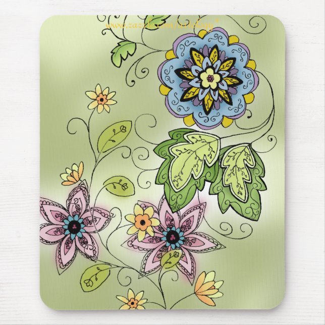 Tapis de souris floral de ressort (Devant)