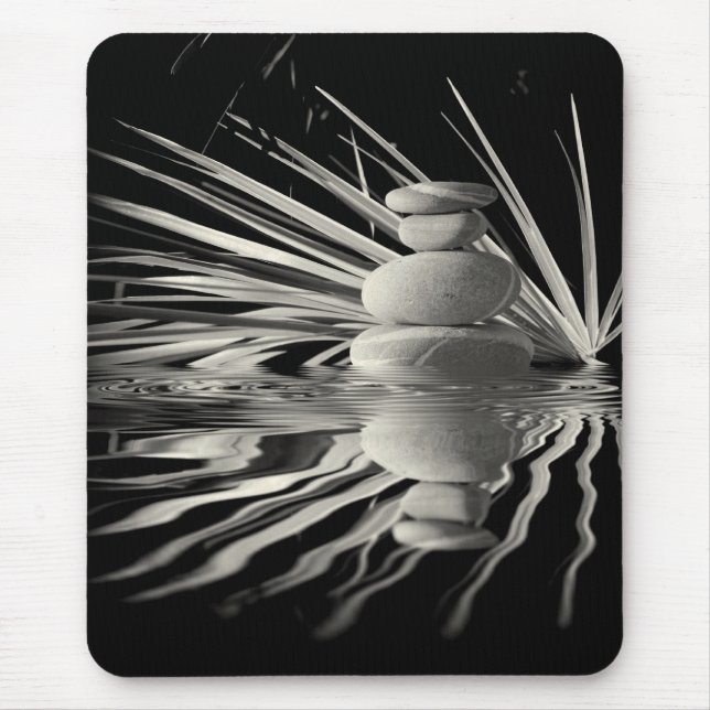 Tapis De Souris Floral et cailloux (Devant)