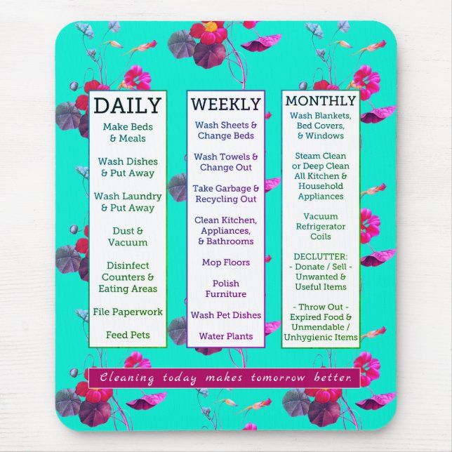 Tapis De Souris Floral féminin de programme et d'affirmation de (Devant)