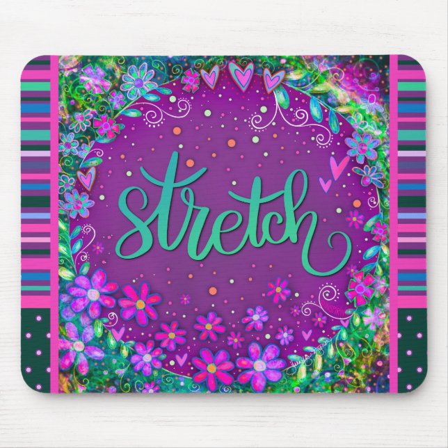 Tapis De Souris Floral Fun Stretch Moderne Stripe Inspirivity (Devant)