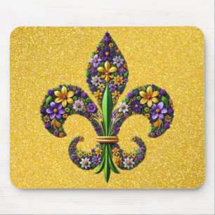 Tapis De Souris Floral Mardi Gras fleur de lis