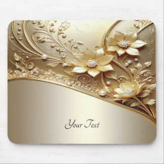 Tapis de souris floral orné moderne avec perles