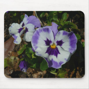 Tapis De Souris Floral Purple and White Pansies