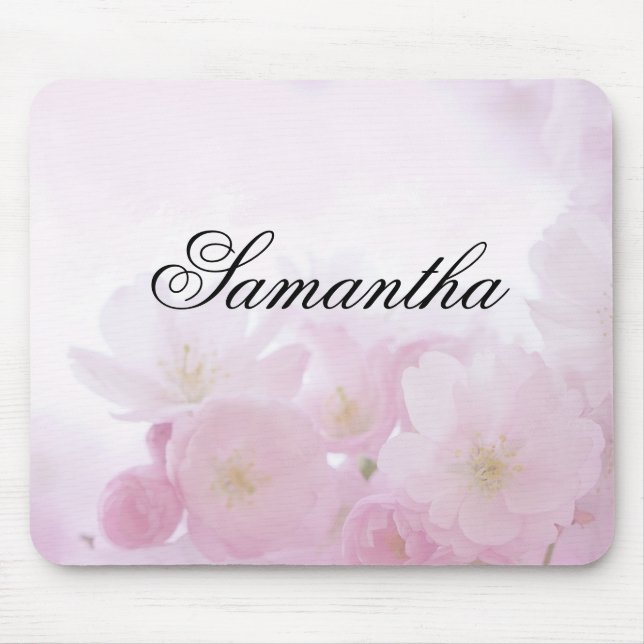 Tapis De Souris Floral rose personnalisé (Devant)