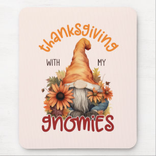 Tapis De Souris Floral Thanksgiving avec mes Gnomies