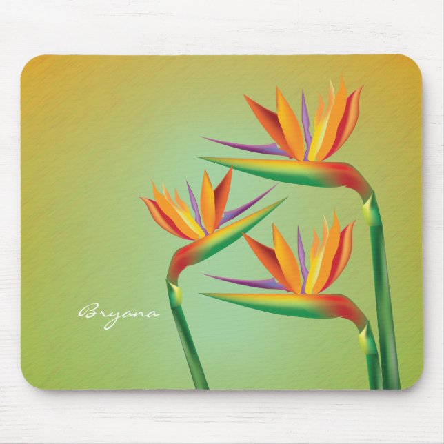Tapis de souris floral tropical de l'oiseau de par (Devant)