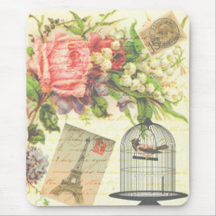 Tapis de souris floral victorien vintage de Paris