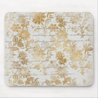 Tapis De Souris Florale Vintage d'or française