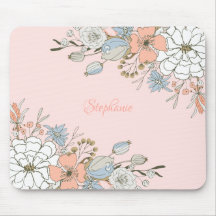 Flore bleu rose pâle Personnalisé