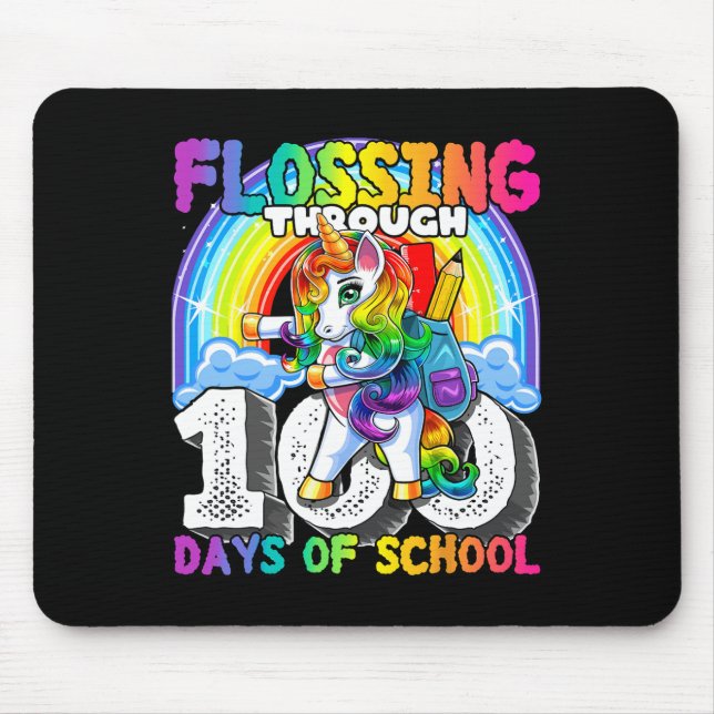 Tapis De Souris Flossing through the 100 Days of School Flossing U (Devant)