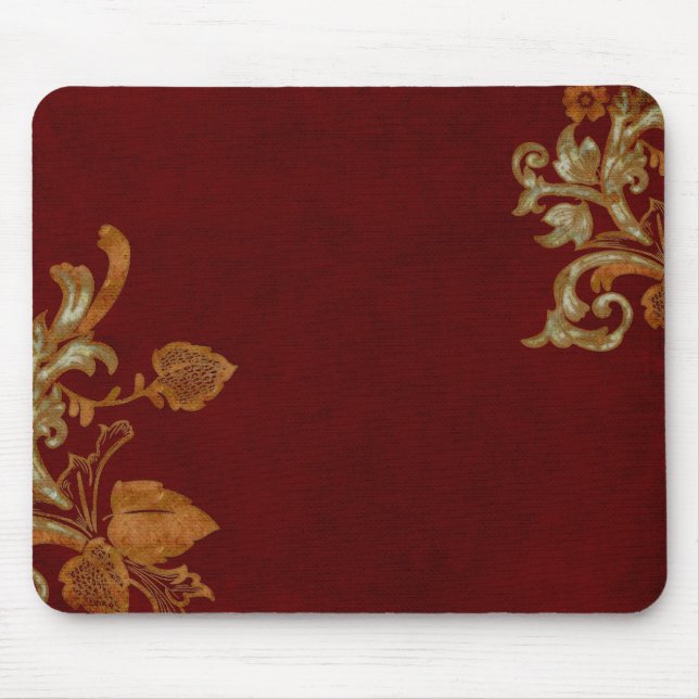 Tapis De Souris Flourish de cuivre âgé sur Bourgogne (Devant)