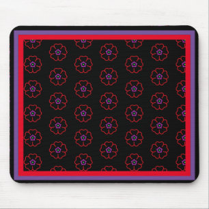 Tapis De Souris Flower on a Black Background Custom Personalized