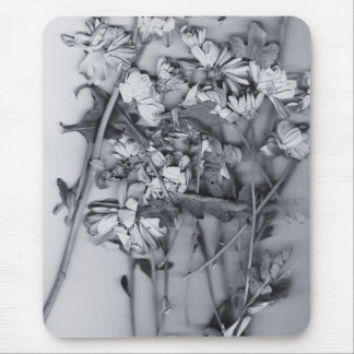 Tapis De Souris Flowers in Black and White