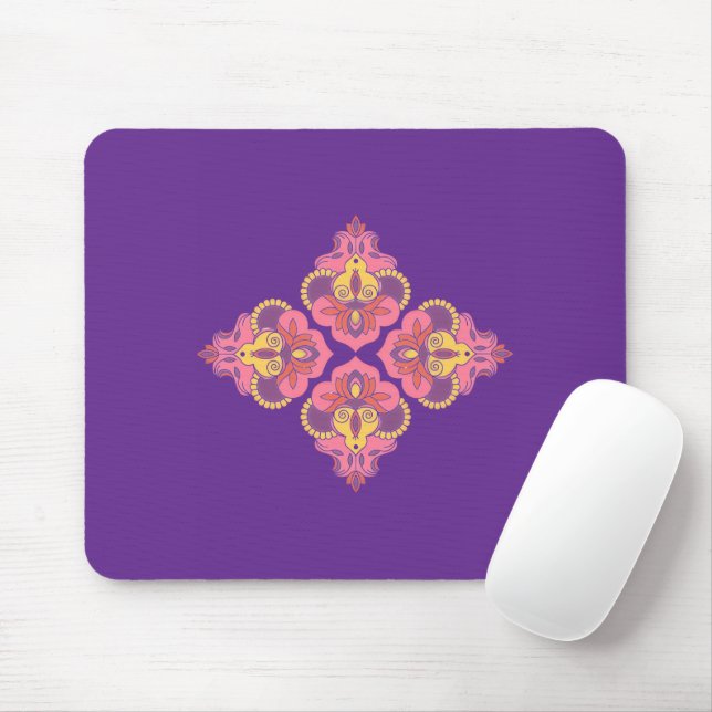 Tapis De Souris Flowers on Purple Mousepad (Avec souris)